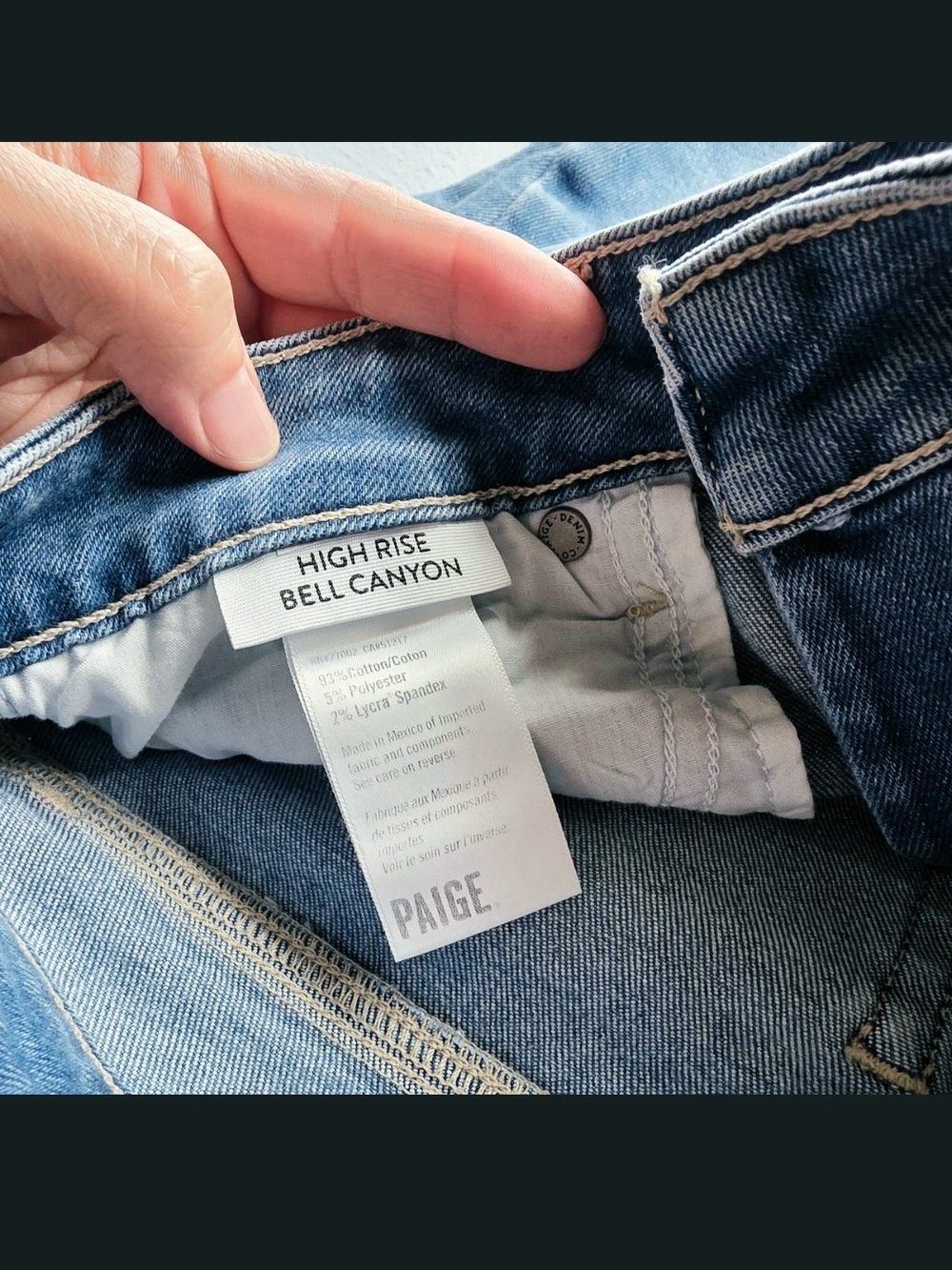 PAIGE High Rise Bell Canyon Jeans - Light Blue Denim